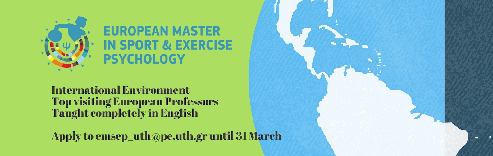 European Master in Sport & Exercise Psychology: Application period is now open!